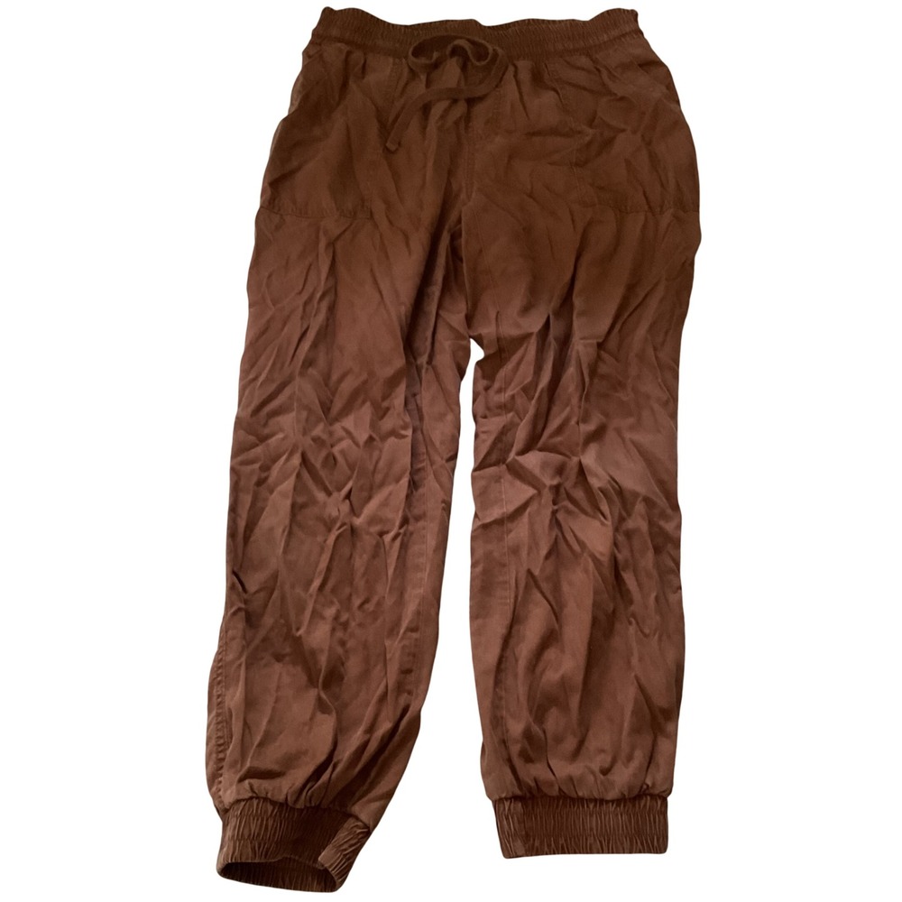 Rust Brown Drawstring Jogger Pants with Pockets Womens Small